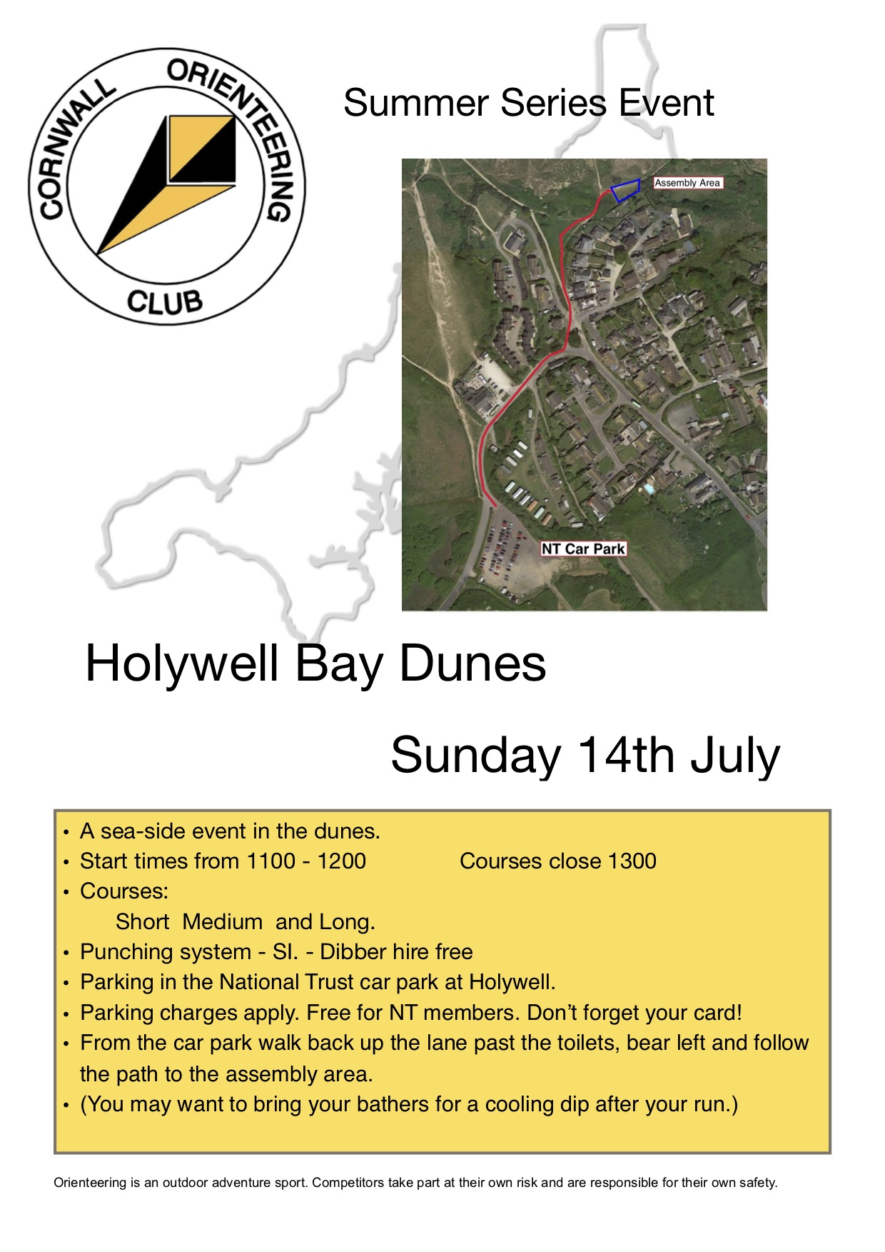 Flyer for Holywell bay event