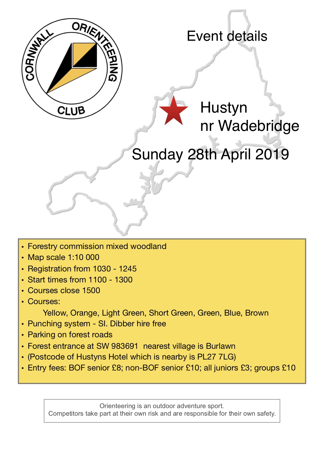 Flyer for Hustyn event 2019