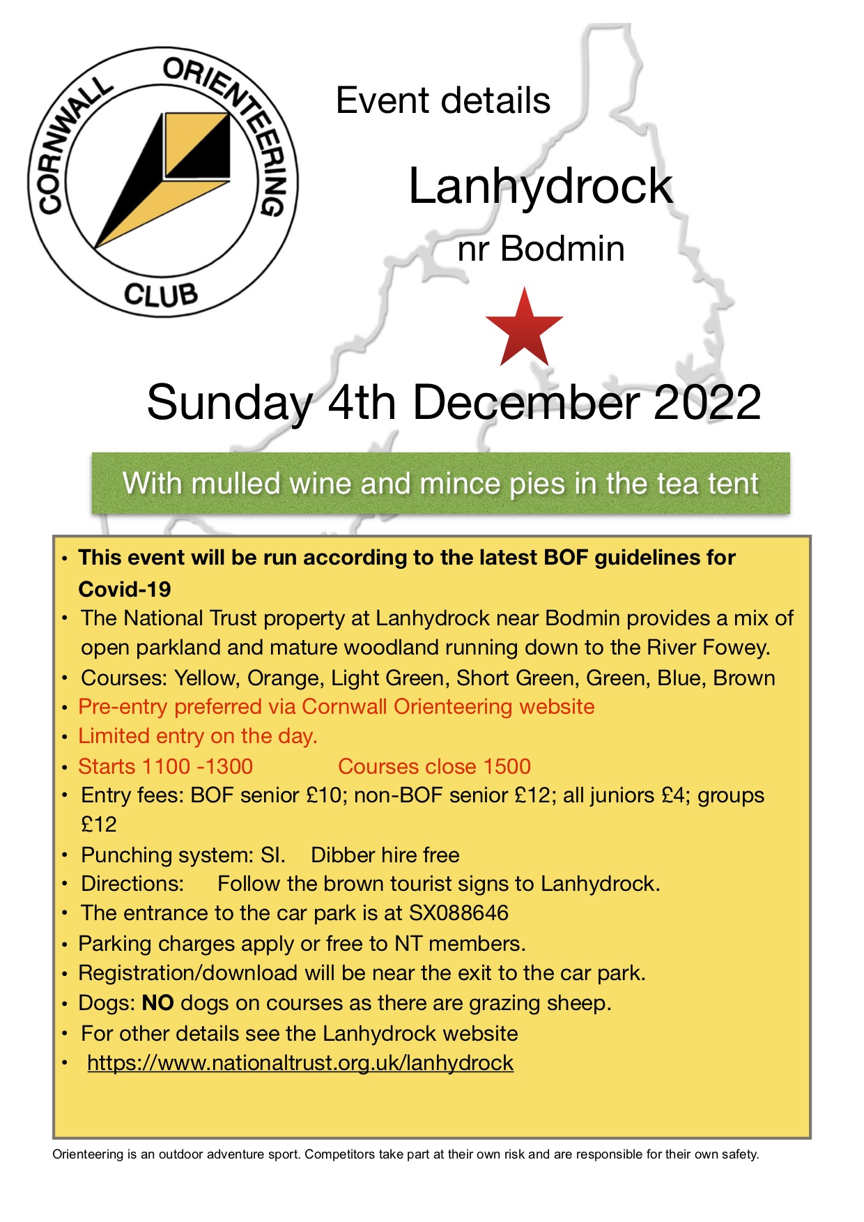 flyer for Lanhydrock 2022 event