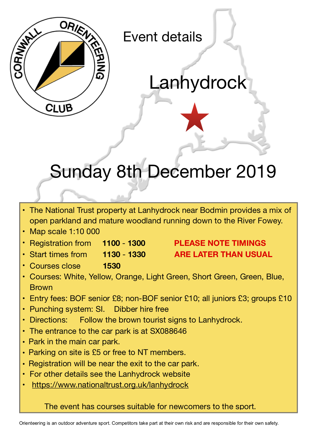 Flyer for Lanhydrock event