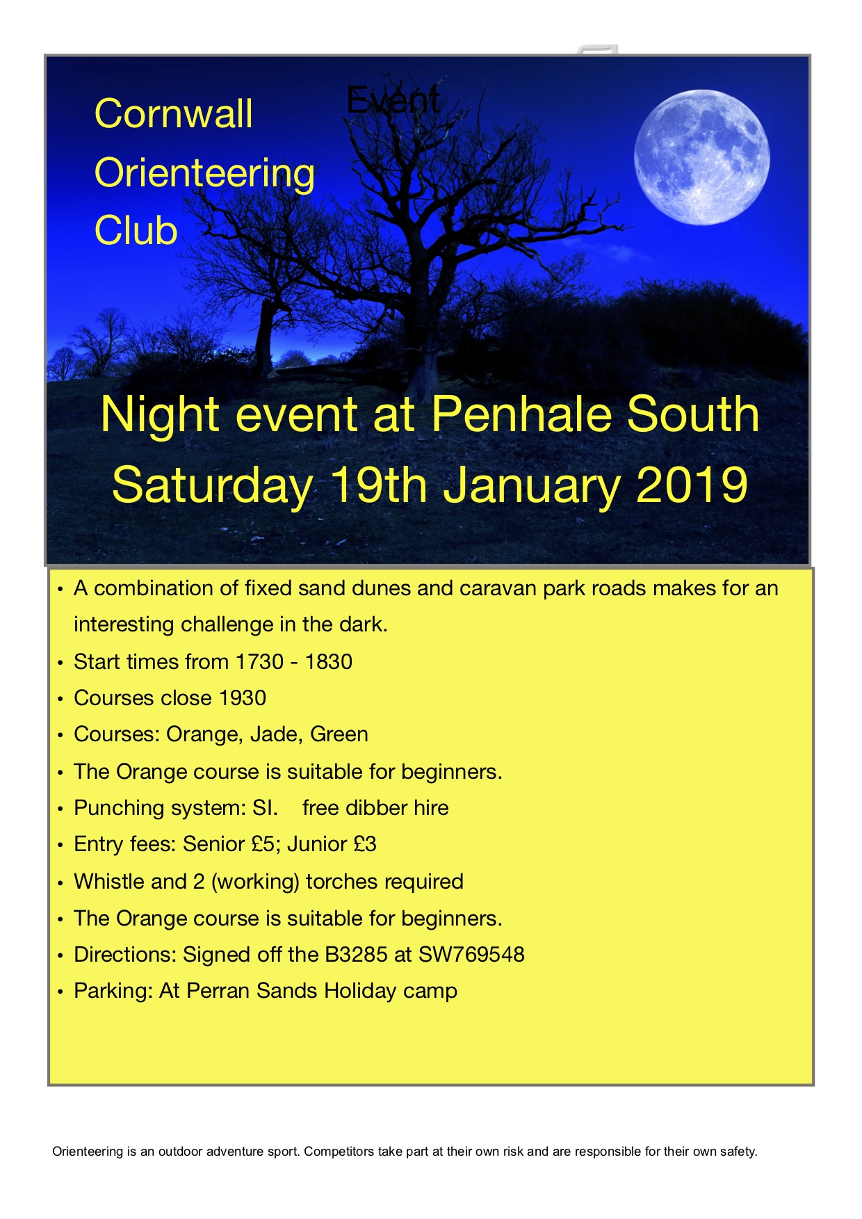 Penhale Night 2019 flyer