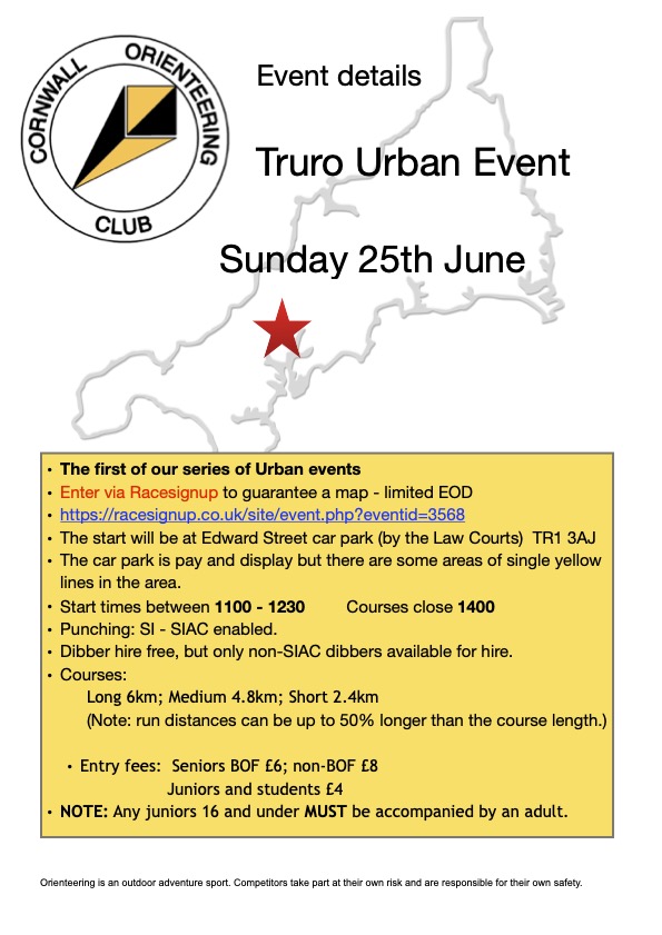 Flyer for Truro urban event 2023
