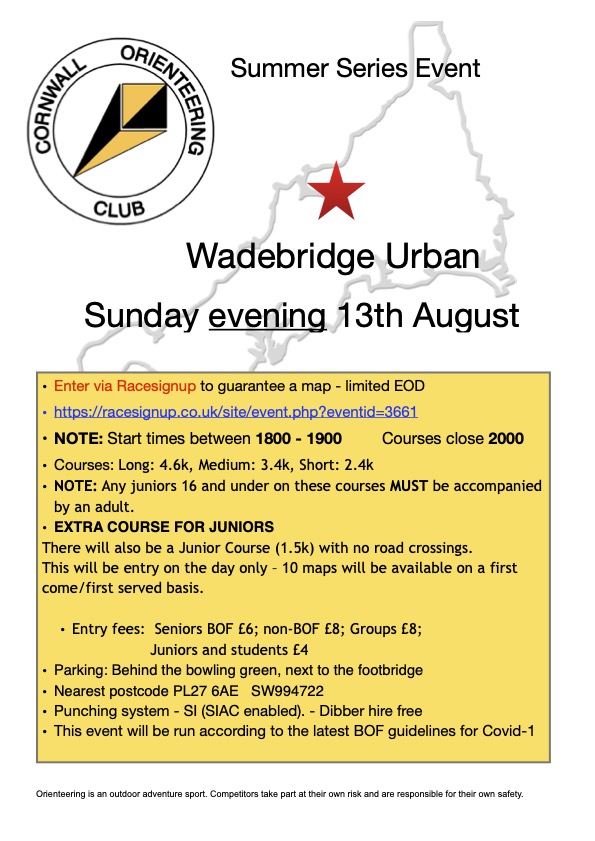 Flyer for Wadebridge event 2023