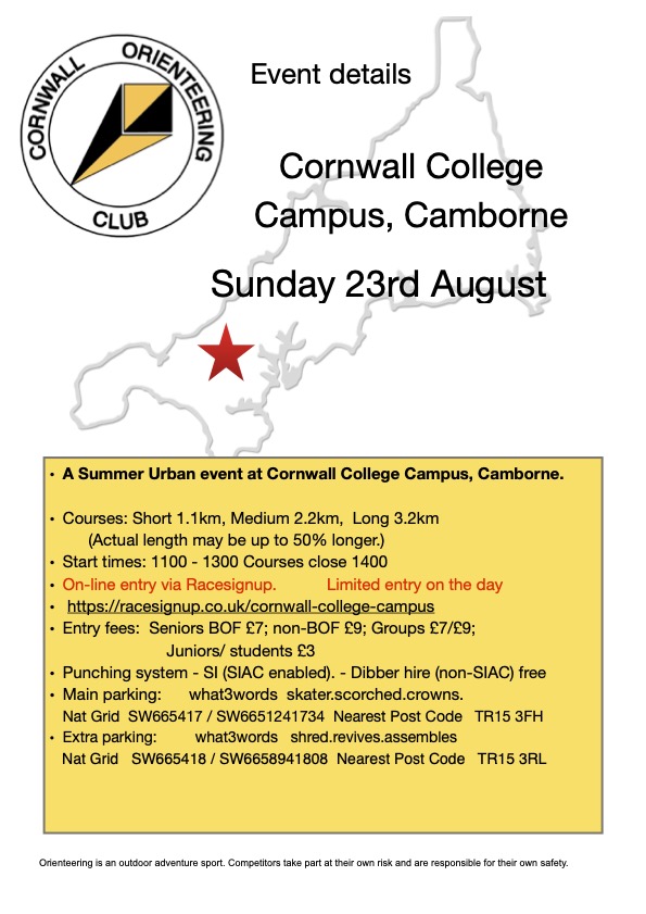 Cornwall College flyer 2026 flyer for Cornwall College event