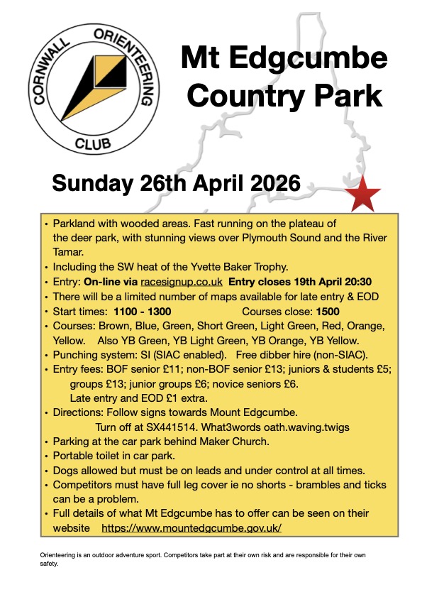 Mt Edgecumbe 2026 Flyer for Mt Edgcumbe event 2026